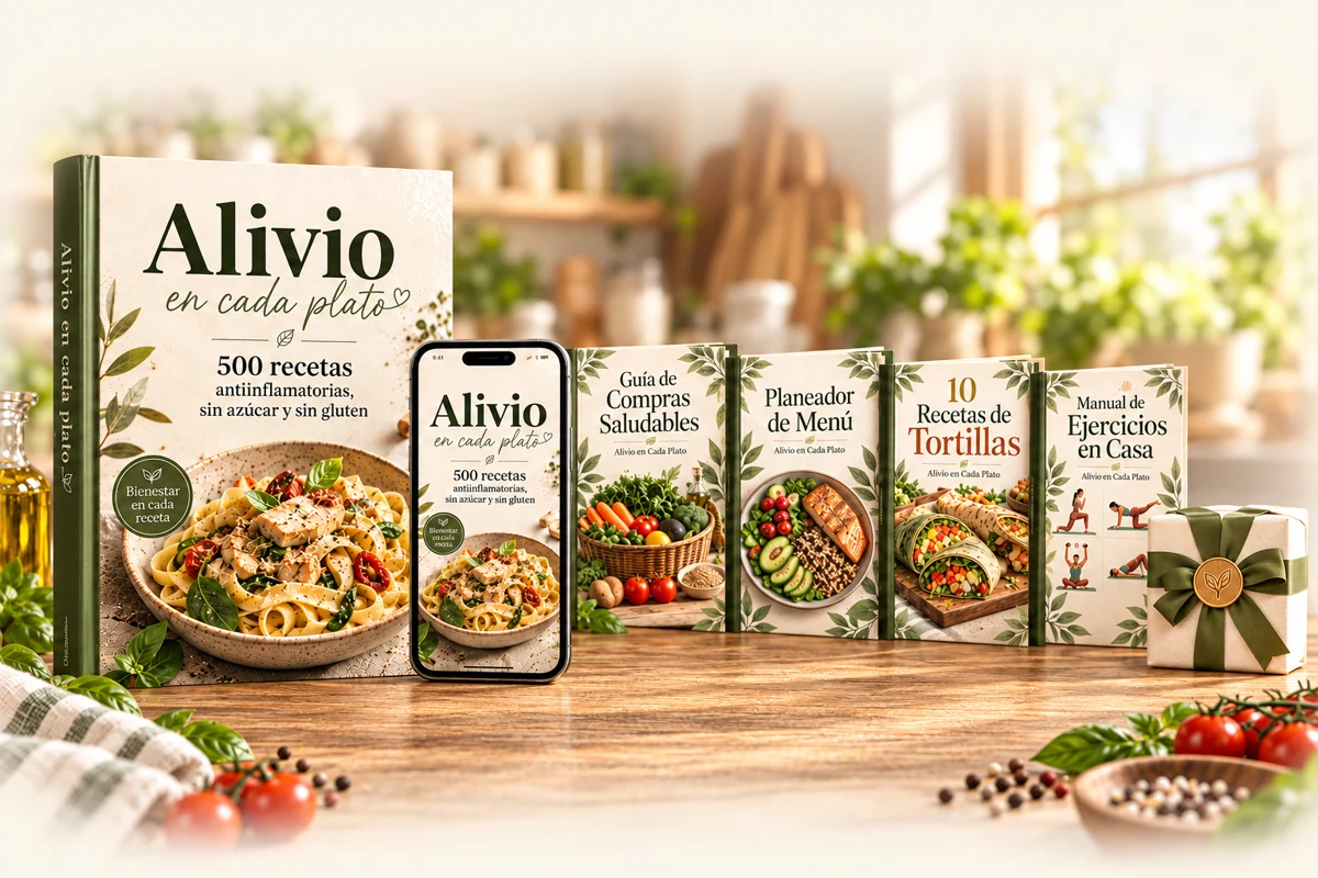 Pack digital Alivio en cada plato con recetario, teléfono y bonos